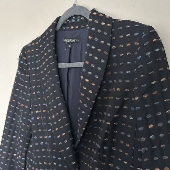 Lafayette 148 Women’s Shawl Lapel Wool Blend Tailored Contrast Stitch Blazer 8 - Picture 4 of 13